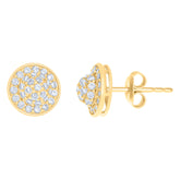 10kt Yellow Gold Womens Cubic-Zirconia Fashion Stud Earrings